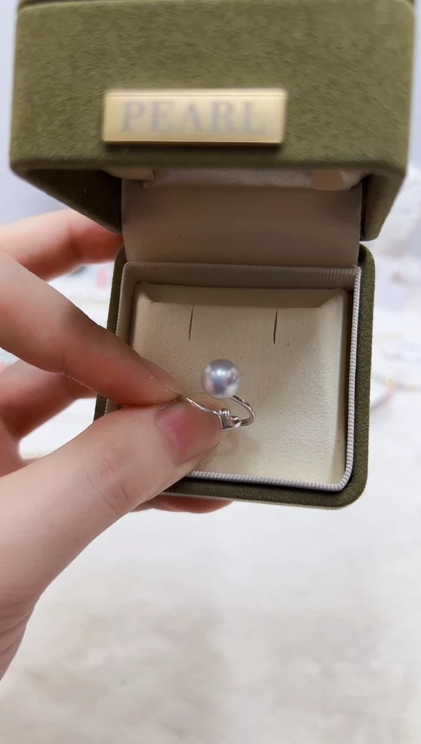 银S925镶嵌海水珍珠DA并****巅戒指@@