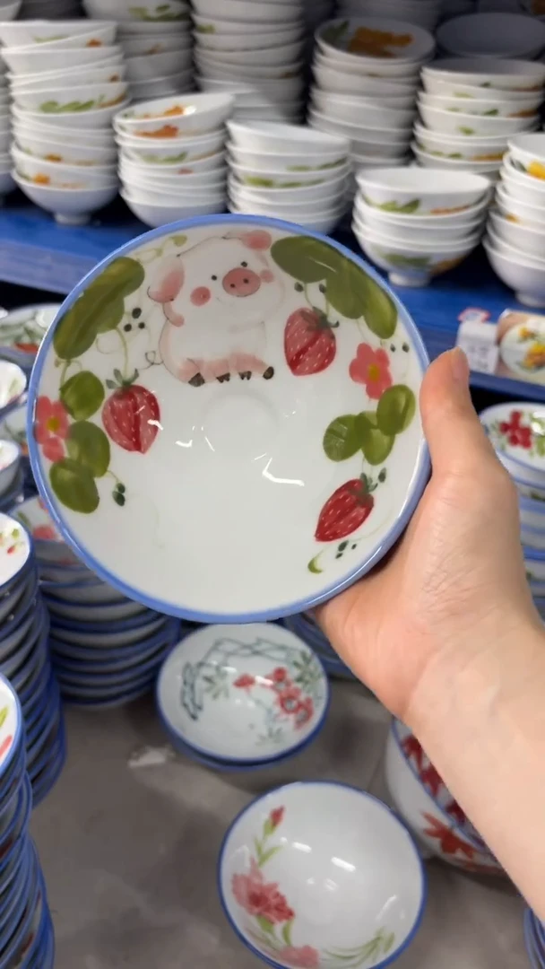 景德镇手绘釉中彩（食品级）小斗笠碗