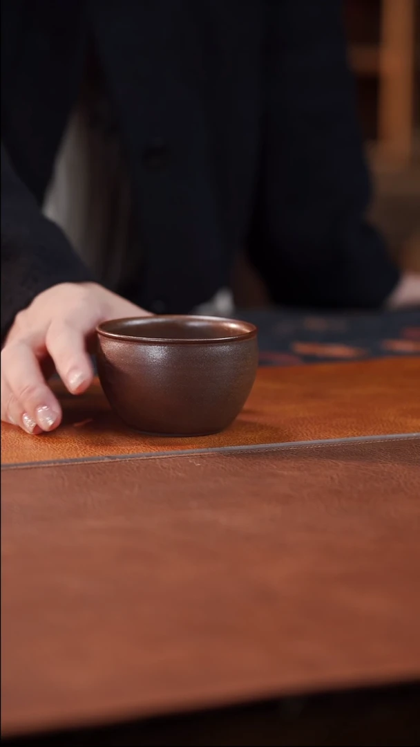 瓷片柴烧缸杯-窑变