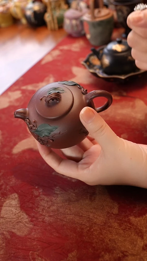 茶壶紫砂底槽清木桃