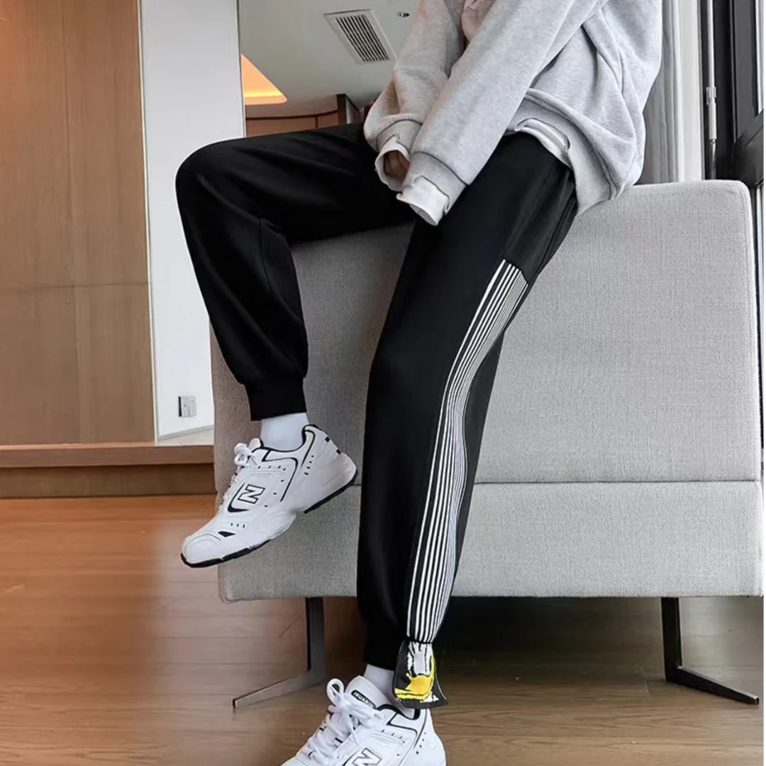 卡通鸭运动裤宽松束脚显瘦时尚潮流休闲裤K1615(B6-4)