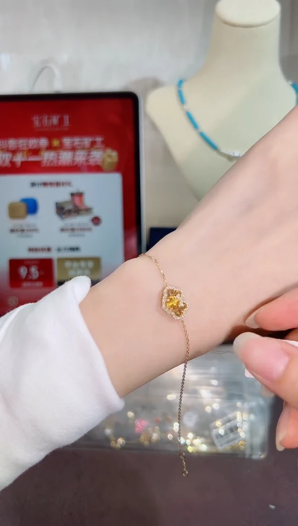 手链彩色蓝宝石18K金镶嵌BB4731-A#-Y#80