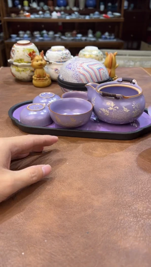 真的很便宜超好看会开片的旅行茶具
