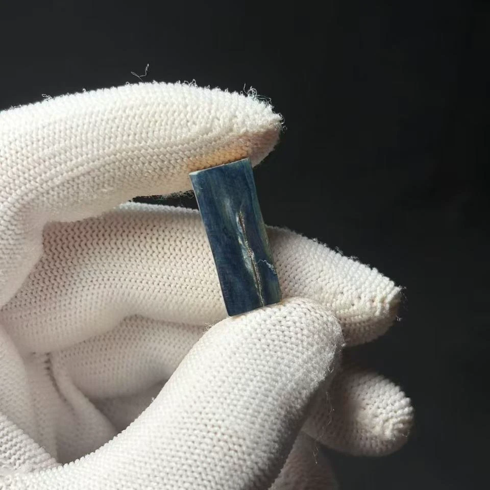 丰骨「猛犸象牙·蓝皮一字三通」G694 23*9*8mm 材质保真 假一罚四