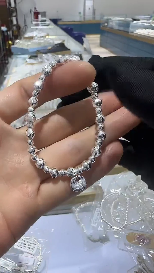 珐琅足银福袋手链