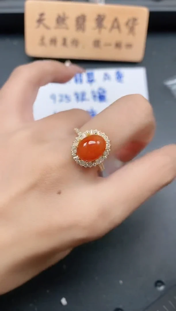 银S925镶嵌戒指翡翠111