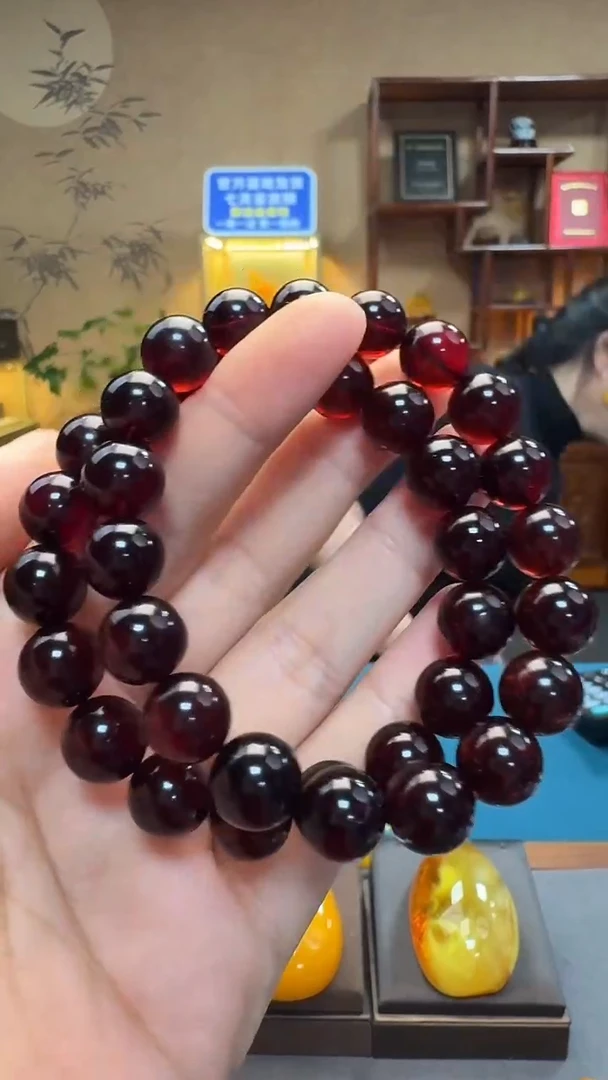 手链琥珀未镶嵌天然保真琥珀圆珠手串（多样发其一） 10mm+