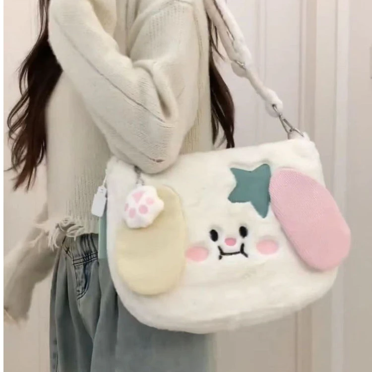 秋冬流行毛绒绒包包女2025新款小众百搭可爱托特包单肩毛毛斜挎包