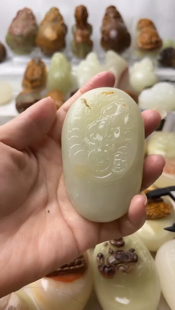 石材天然方解石棉纹正常介意勿拍不退换貔貅