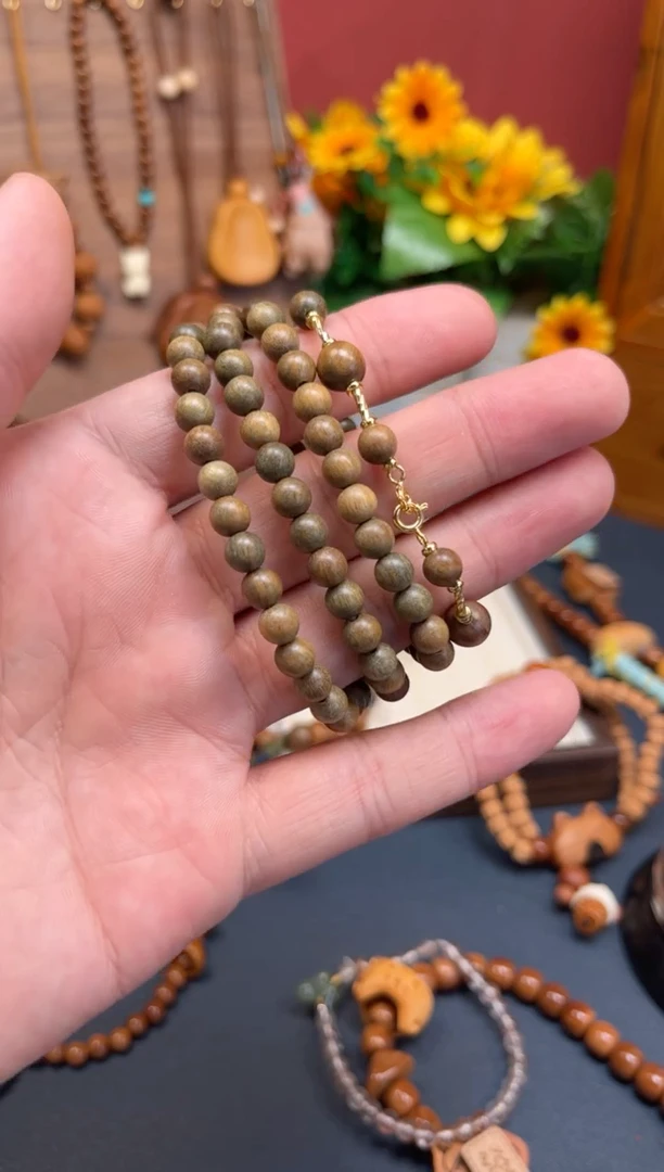 非洲檀香无事牌绿檀 毛衣链