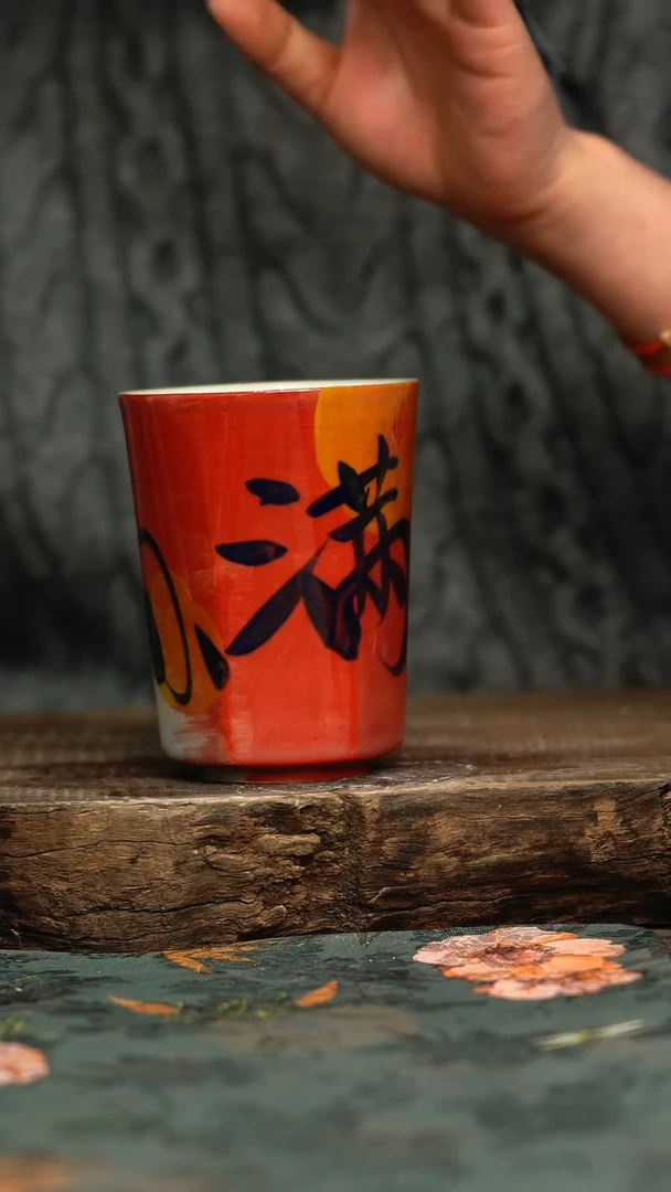 【闪购商品】杯釉下彩手工手绘同款陶器