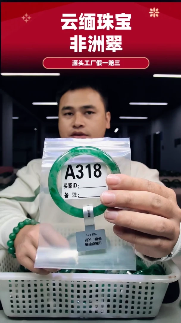 未镶嵌手镯石英质玉（非洲翠）59圈口A318