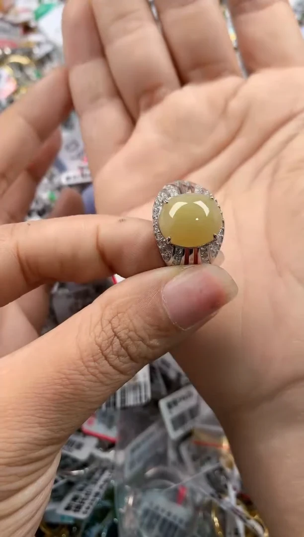 银S925镶嵌戒指翡翠101010---8