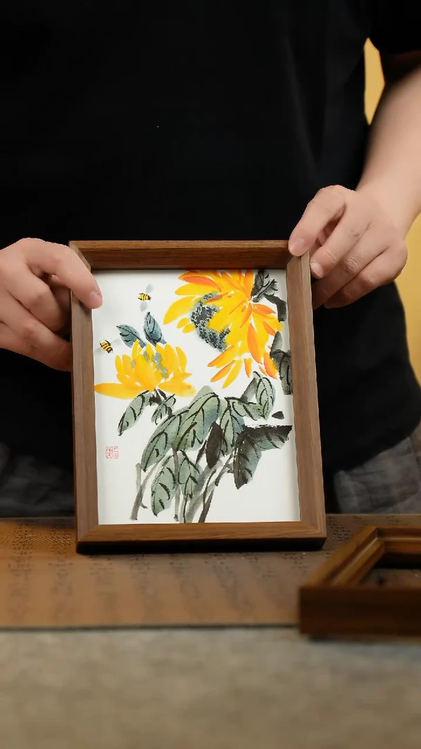 国画17*23纯手绘国风国画摆台