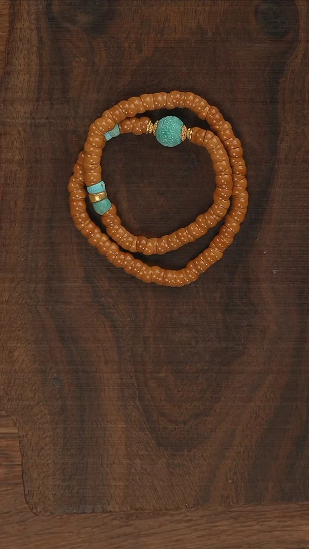 【闪购商品】橄榄核手串18K金镶嵌A3179-定制