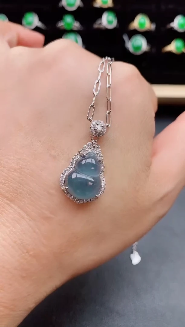 【闪购商品】翡翠吊坠(赠链)银S925镶嵌058050