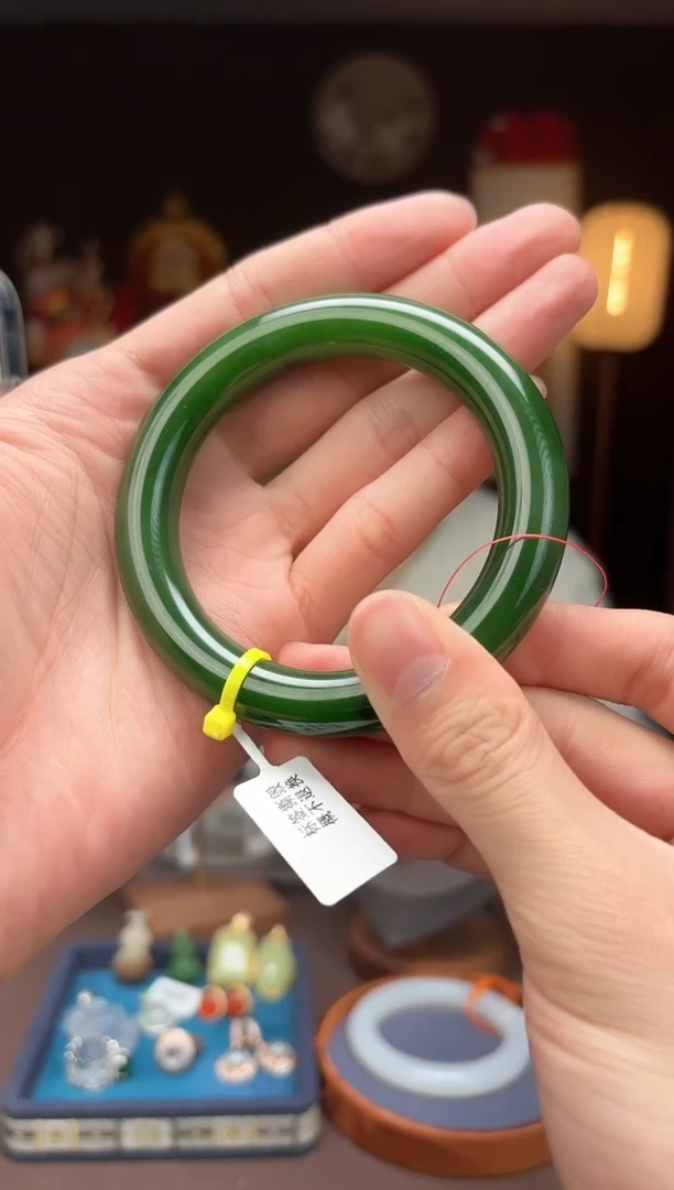 【闪购商品】和田玉AB17【碧玉手镯58mm】未镶嵌-