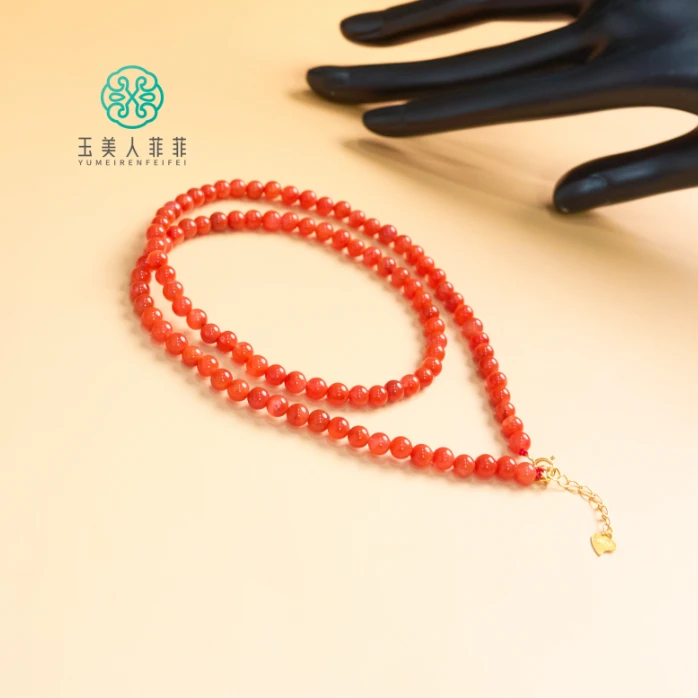 石惑珠宝*南红玛瑙项链约4+mm