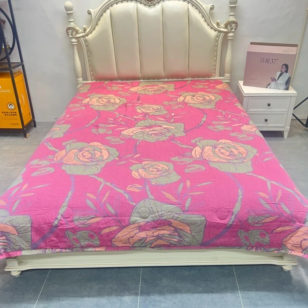 【花香四溢粉-双人被】200*230全棉A类双层纱被子可机洗
