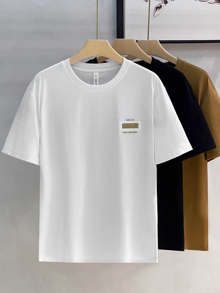 （欣姐臻选）夏季短袖印花男士极简棉短袖T恤贴补绣muji风韩系3311