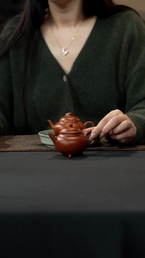 【闪购商品】紫砂茶壶三足水平120cc朱泥