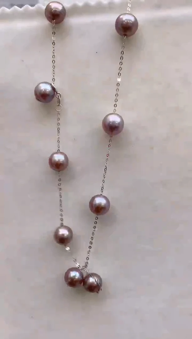 【闪购商品】淡水珍珠项链18K金镶嵌36