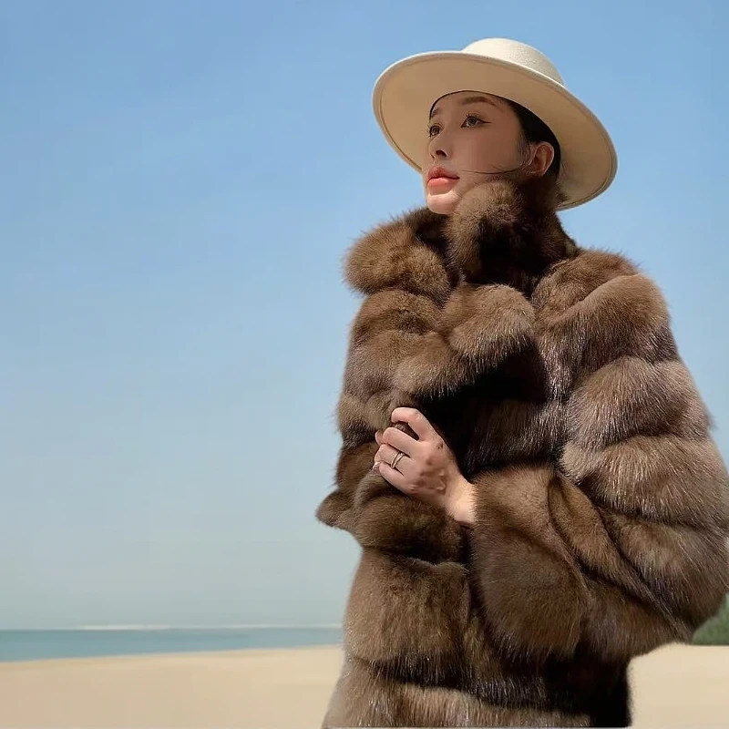 好物哥俄罗斯进口水貂皮草外套整貂皮草