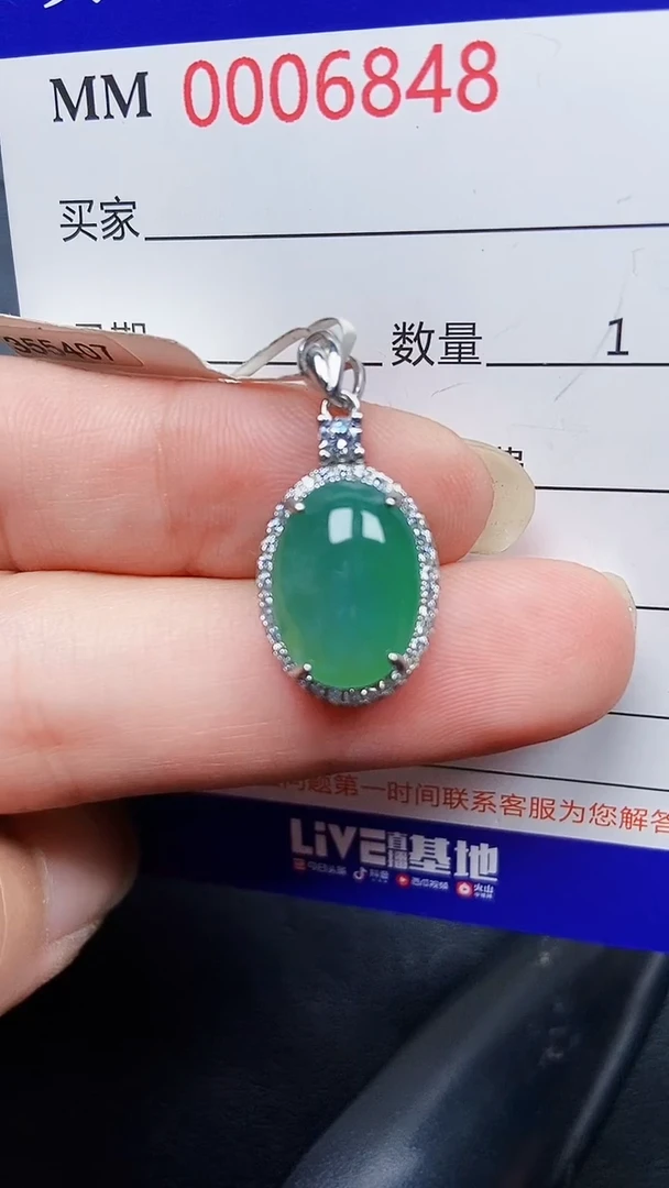 翡翠银S925镶嵌颈饰6848
