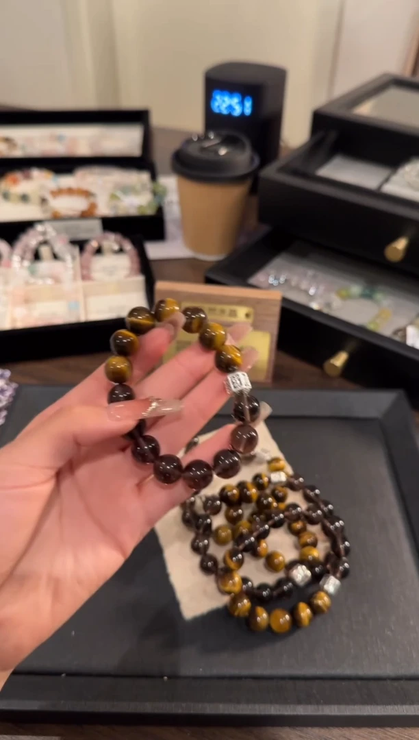 水晶手链合金虎眼石多宝x1389