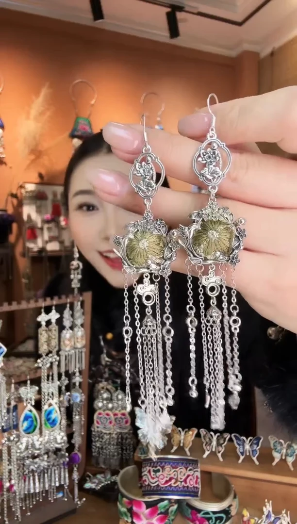 刺绣纯手工民族风耳环