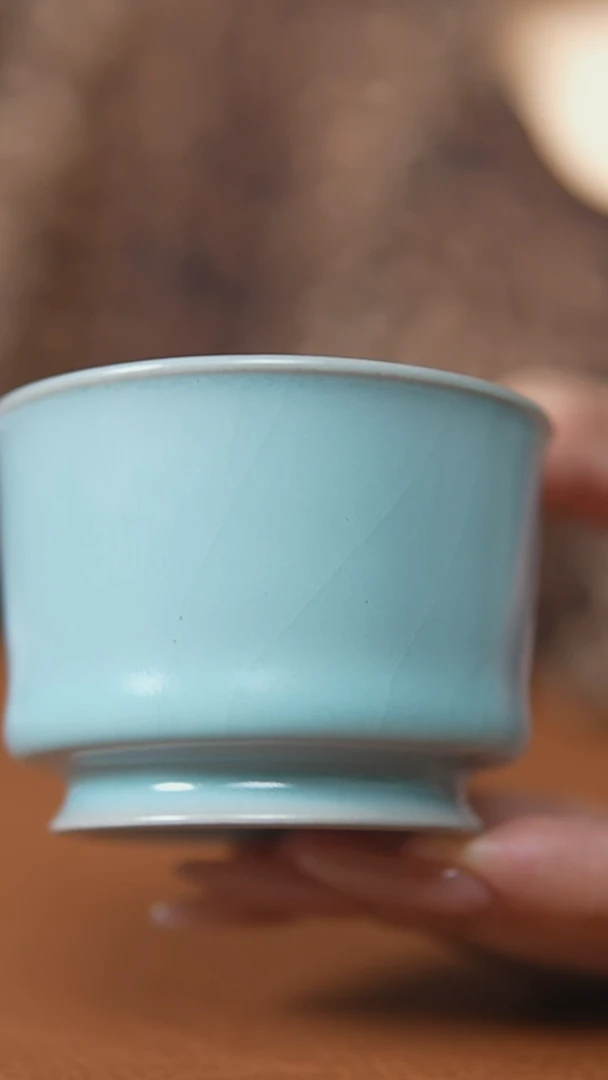 瓷片仿古宋臻釉纯手容天杯
