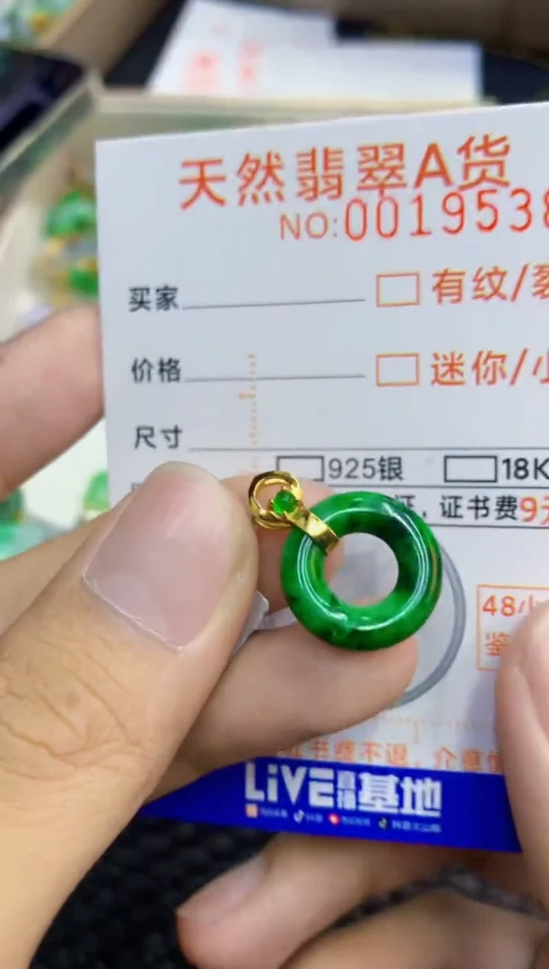 翡翠未镶嵌吊坠(不含链)1