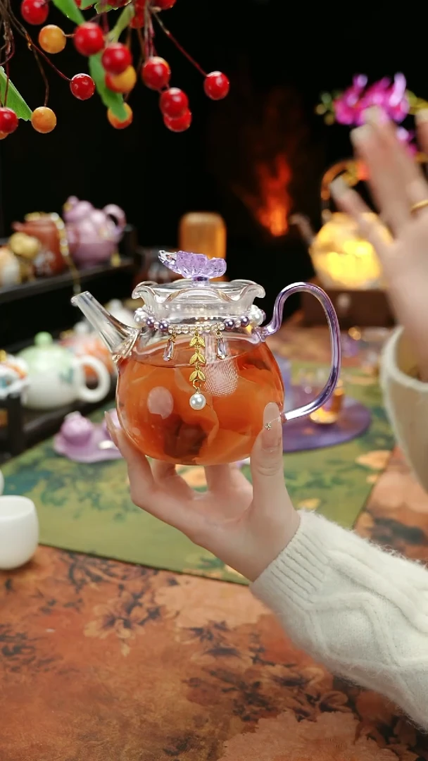 【闪购商品】紫色铃兰花茶壶+链子