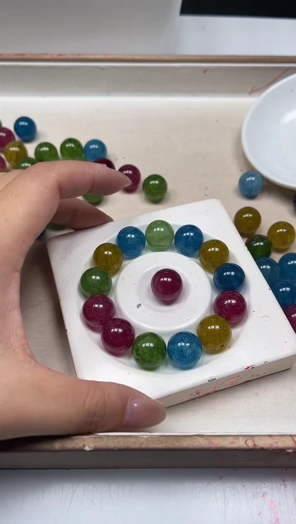 散珠未镶嵌碧玺M571 彩虹碧玺14mm3个9.9元