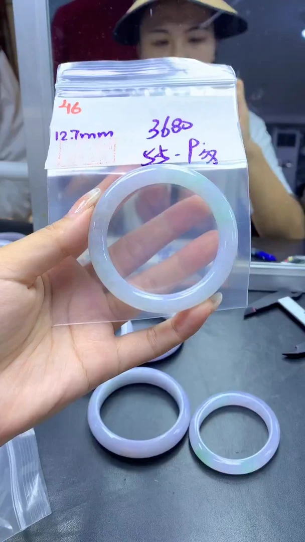 未镶嵌定制翡翠46手镯纹55.9+3680元+拍一发一