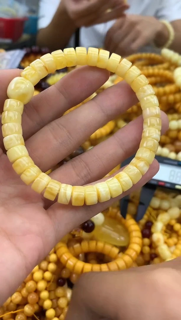 裸石蜜蜡未镶嵌手串