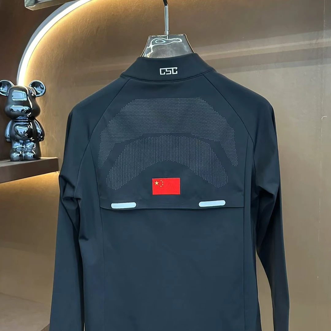 JC9931新款秋冬季田径健身衣半拉链速干跑步训练男长袖上衣