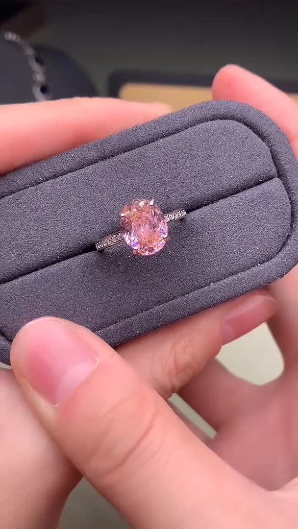 银S925镶嵌戒指双色碧玺·······