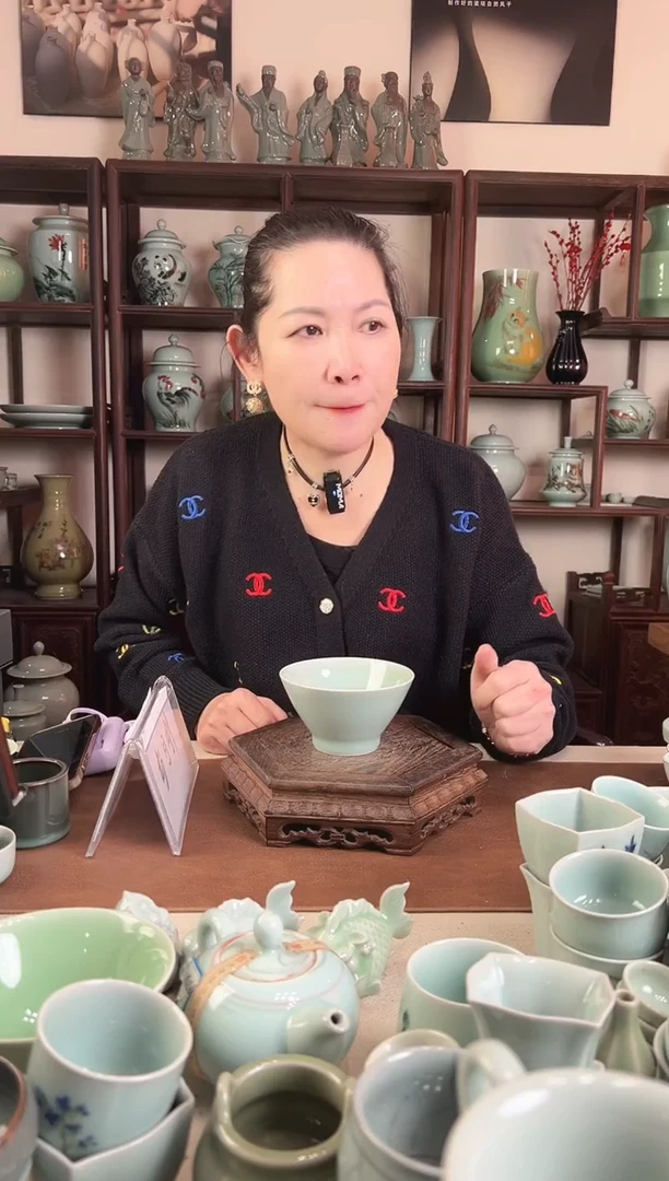 纯手工 粉青 斗笠碗