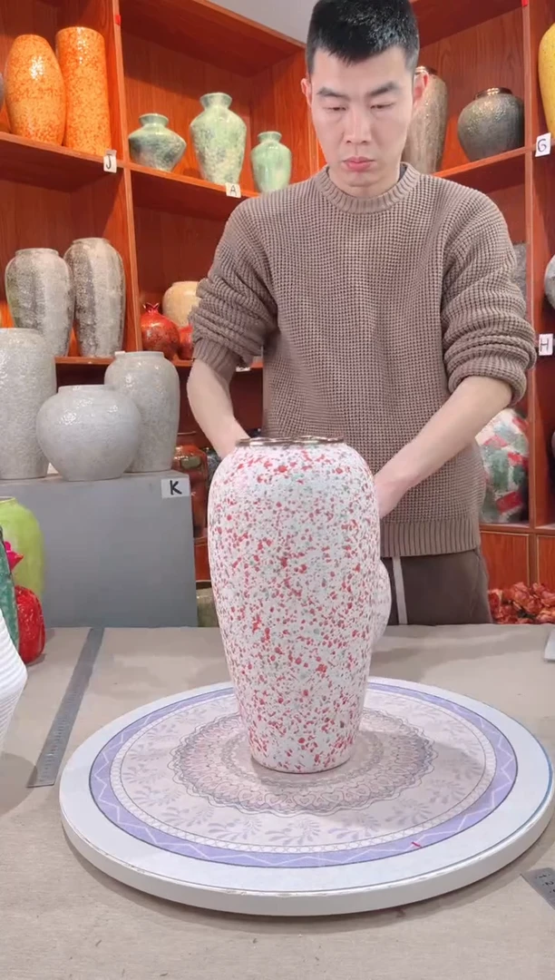 【闪购商品】瓶精品陶瓷花瓶 无花 樱花粉大号