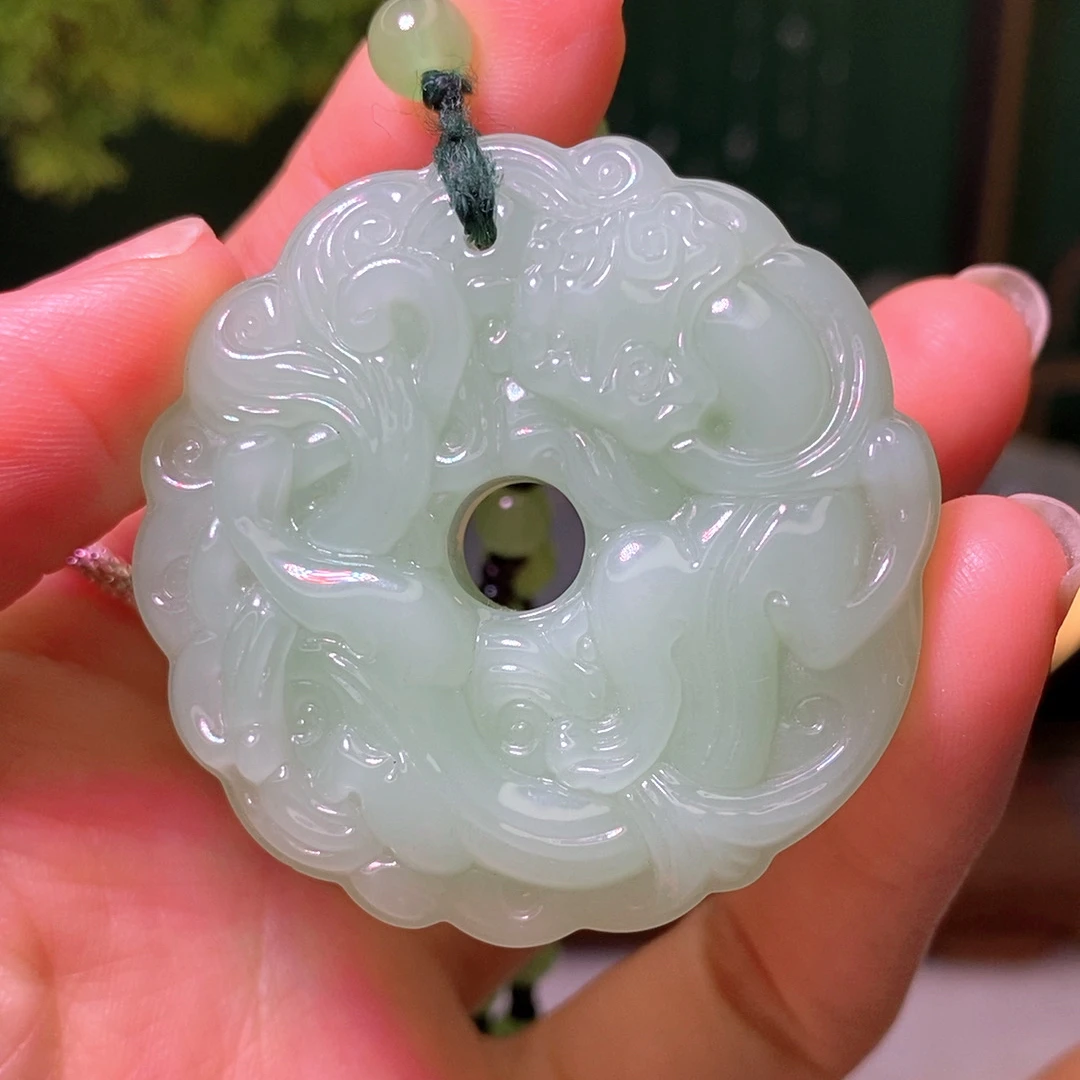 双11时尚经典款浅绿色平安扣百搭款男女同款玉平安扣