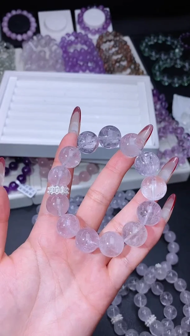 【闪购商品】水晶手链合金215.9芋泥碎冰冰手串 多样性发其一