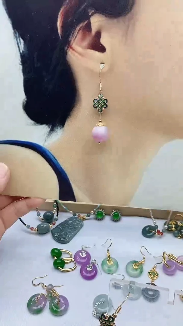 玛瑙/玉髓耳饰14K金镶嵌152