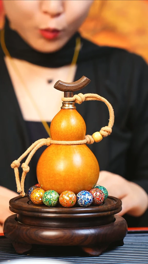 【闪购商品】JK042大漆酒葫芦不包手串及旋转底座