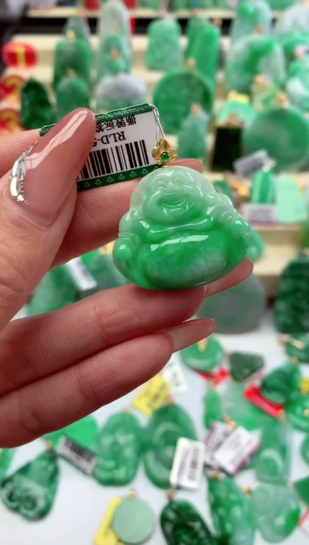 【闪购商品】翡翠颈饰18K金镶嵌挂件