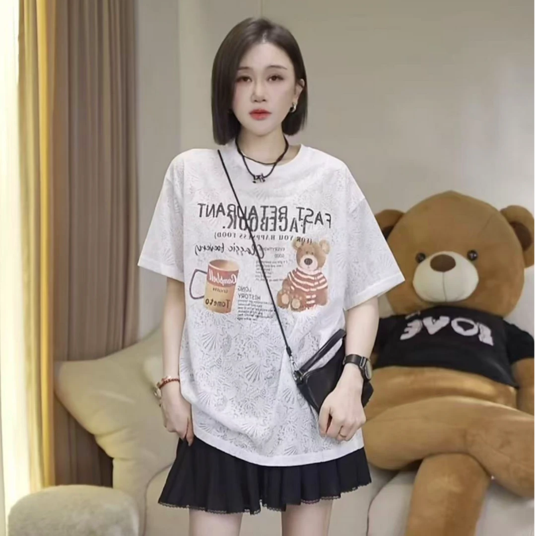 JW/静稳2025新品时尚休闲女款减龄短袖设计师款创意T恤5551388