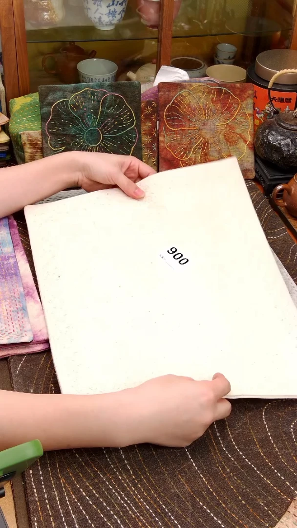 紫砂其他Cici手作刺子绣茶席-900