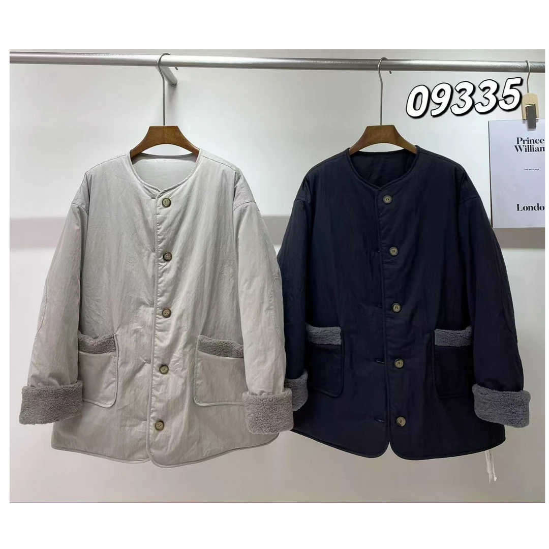 十三行紫木衫-冬季福秒单排扣棉服外套#09335