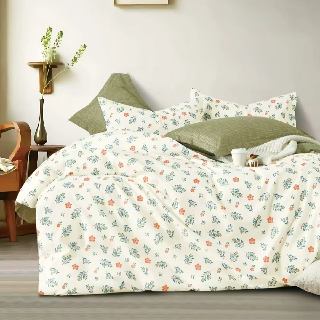 （新疆包邮）新疆棉四件套学生宿舍单人双人双层纱床单被套枕套