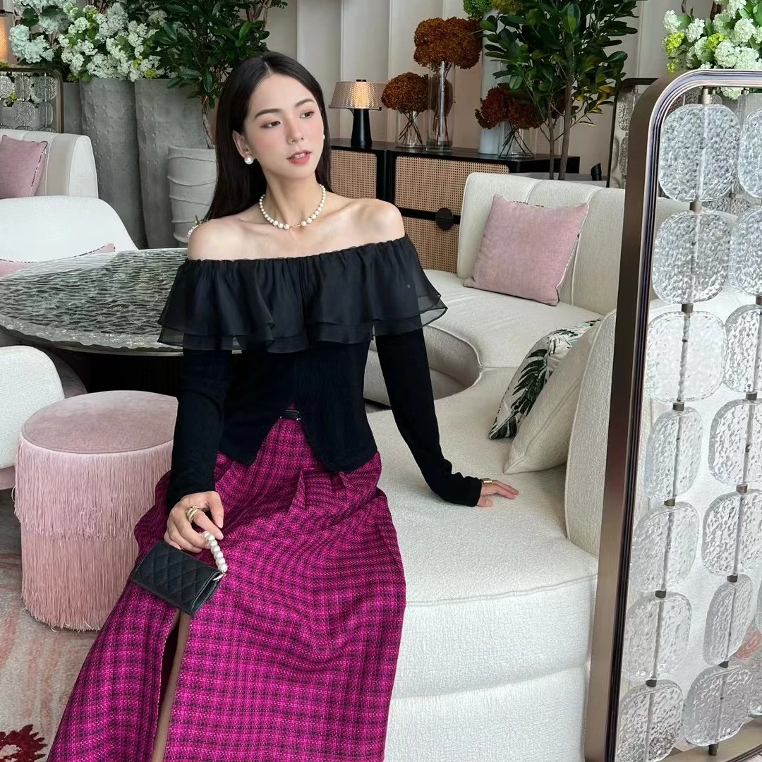 【深圳F-271--F-360】2025气质时尚设计感春季半身裙不规则褶皱